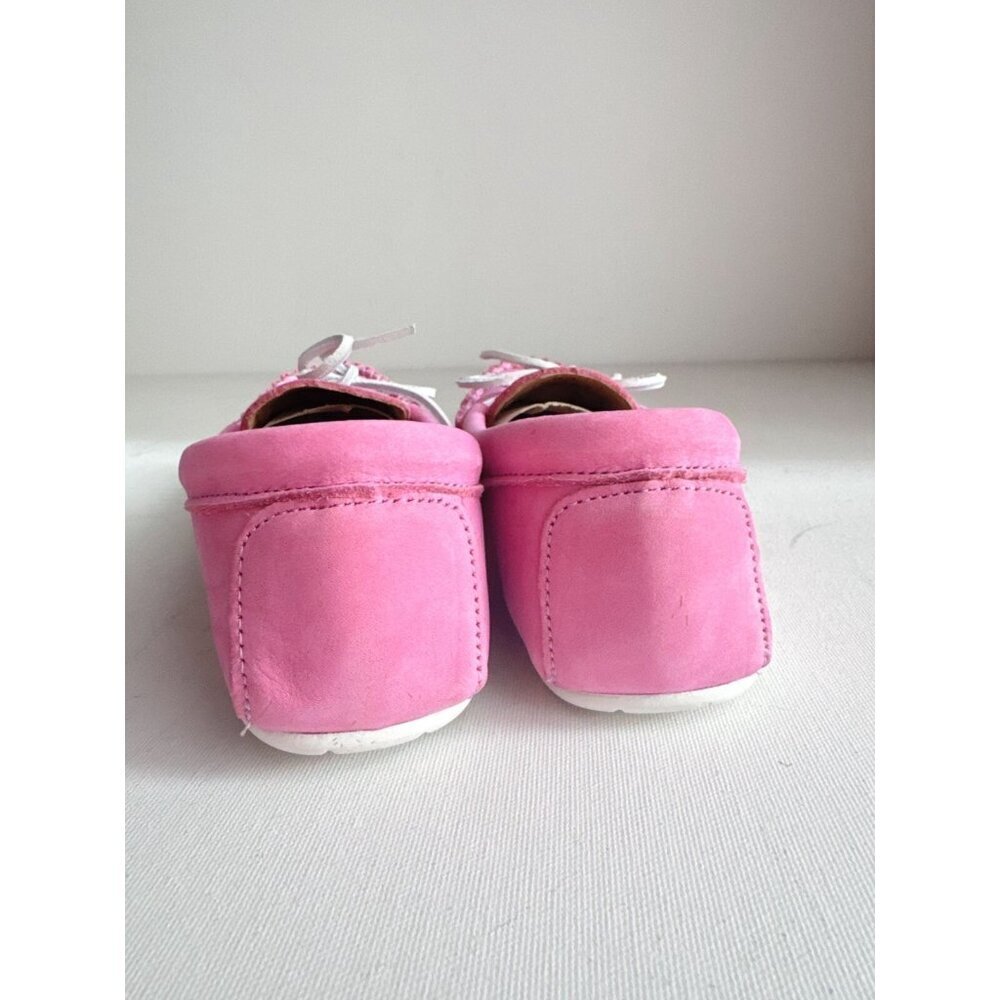Manitobah Kayak Moccasin Pink Beaded Leather w Bow Detail 6 - Picture 6 of 9